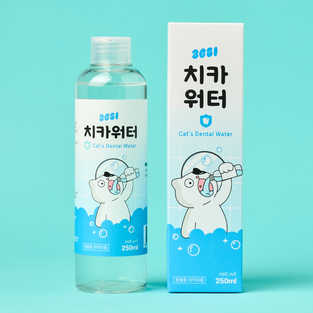3651 치카워터 덴탈워터 마시는 고양이 치약 구강청결제 가글 칫솔 250ml, 1개