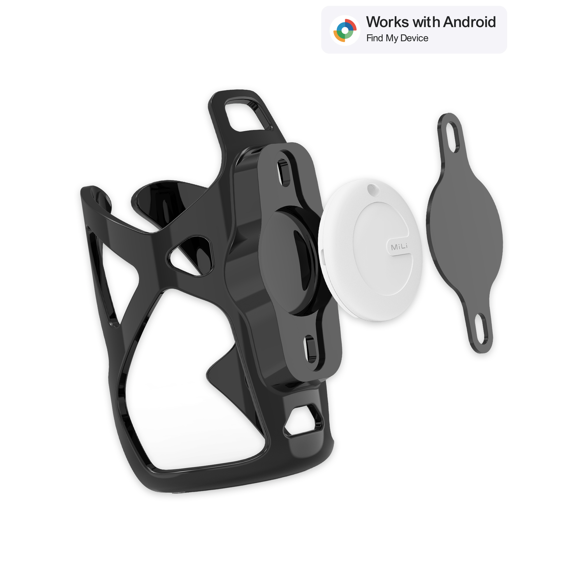 MiLi 미태그 자전거 스마트태그 위치추적 물통 케이지 거치대 갤럭시 전용 도난 분실방지