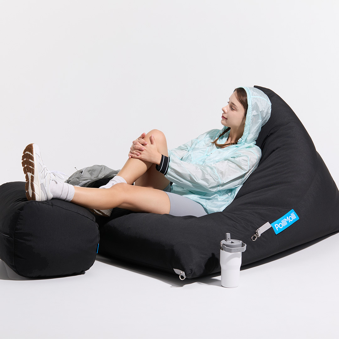 폴리몰리 701P 1인용 대형 빈백 소파 거실 야외 방수 풋스툴세트 (메시속커버,선택안함)