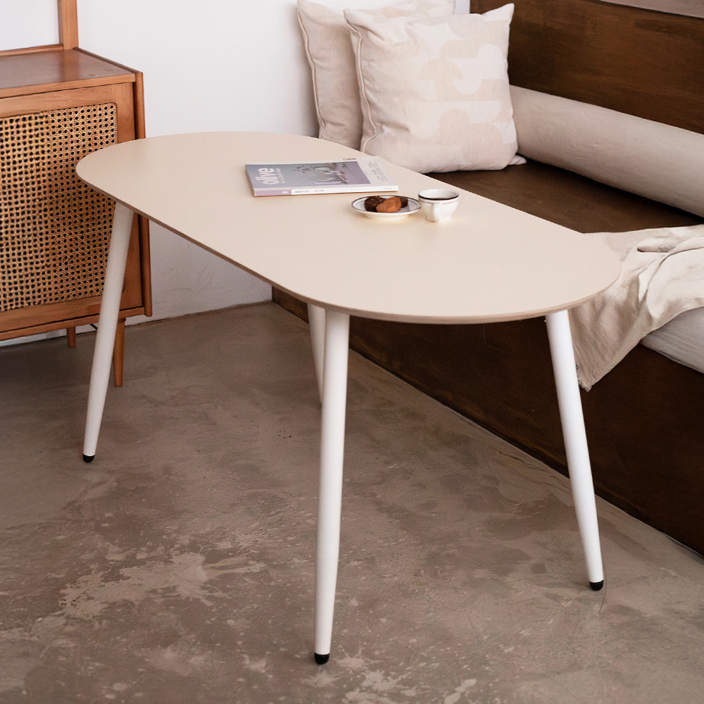 자작나무 원목 높은 쇼파테이블 거실 커피 티 소파 테이블 탁자 낮은 식탁 타원형 1000