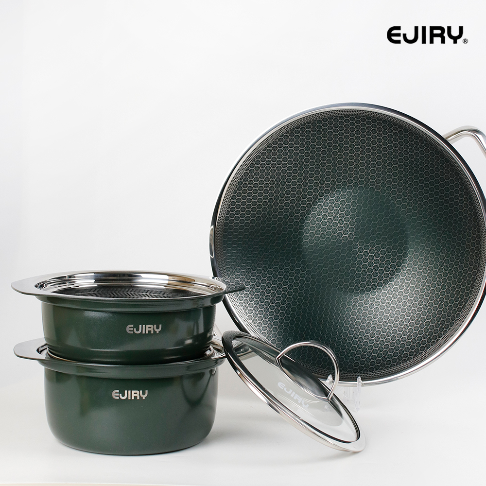 에지리 통 3중 인덕션 스텐냄비 논스틱 아시아팟 IH 그리들팬 전골냄비 32cm