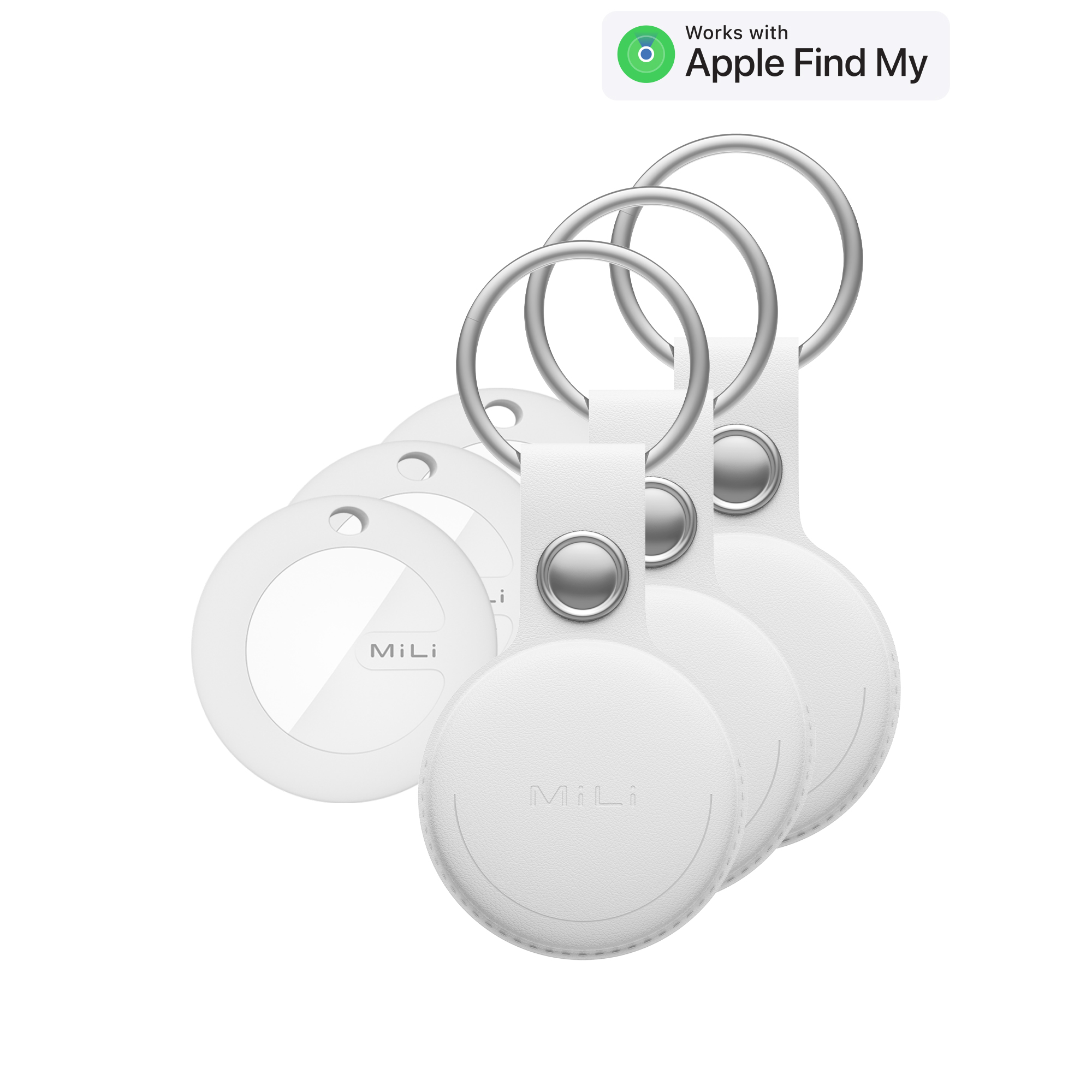 MiLi 미태그 위치추적기 스마트태그 애플 에어태그 가죽케이스 홀더 미아방지 3개