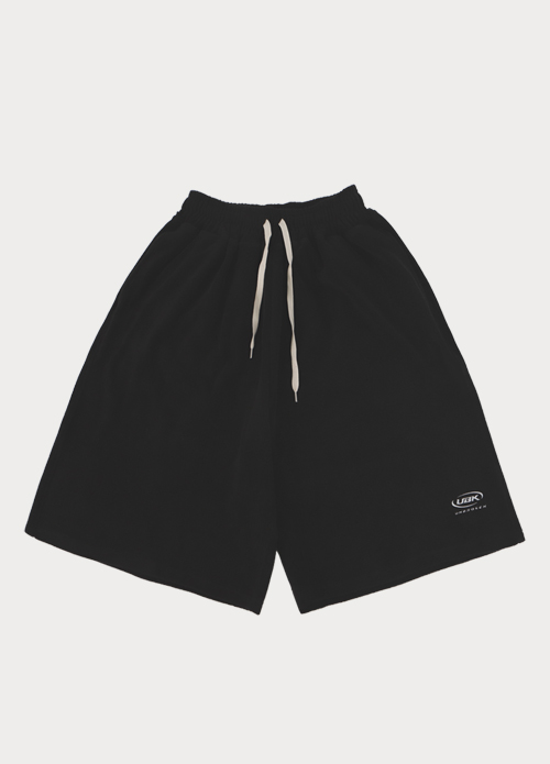 심볼로고 테리 버뮤다 팬츠 블랙 - 상품 이미지