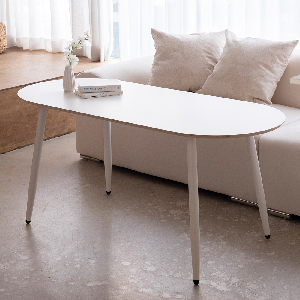 자작나무 원목 높은 쇼파테이블 거실 커피 티 소파 테이블 탁자 낮은 식탁 타원형 1000