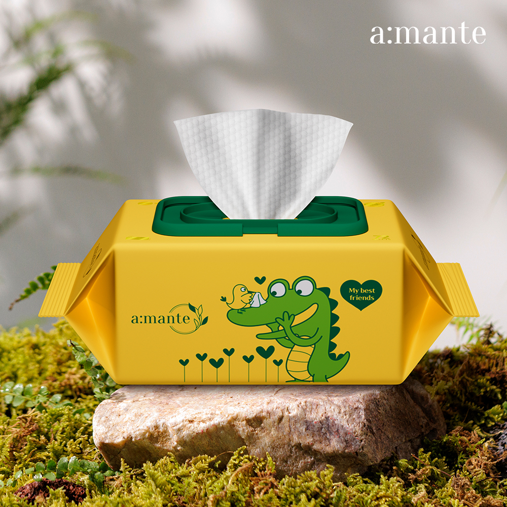 아망떼 물티슈 프렌즈 70평량 도톰한 두꺼운 신생아 유아 아기물티슈 엠보싱 캡형 10팩