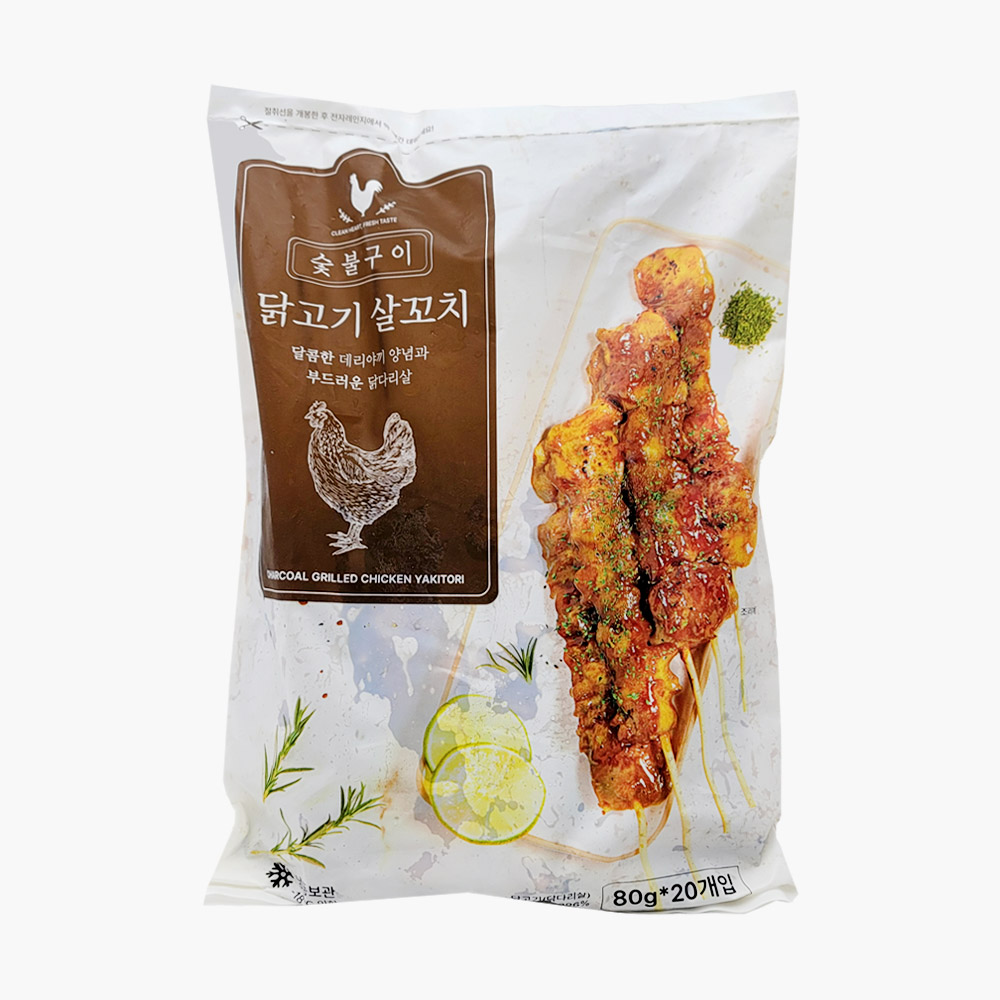 청학동 숯불닭꼬치 1.6kg 데리야끼 (80g x 20ea) : 푸드홀릭몰