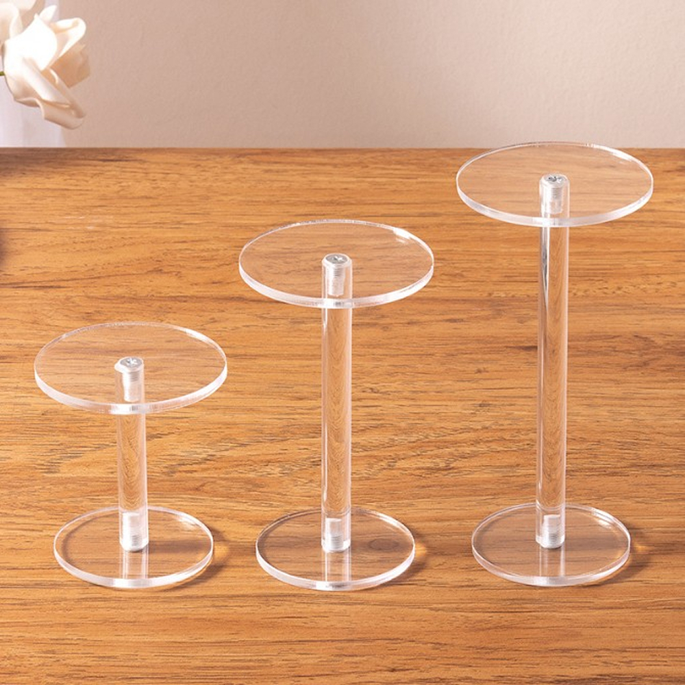 아크릴 원형 피규어 진열대 레고 전시 받침대 소형 이미지 2