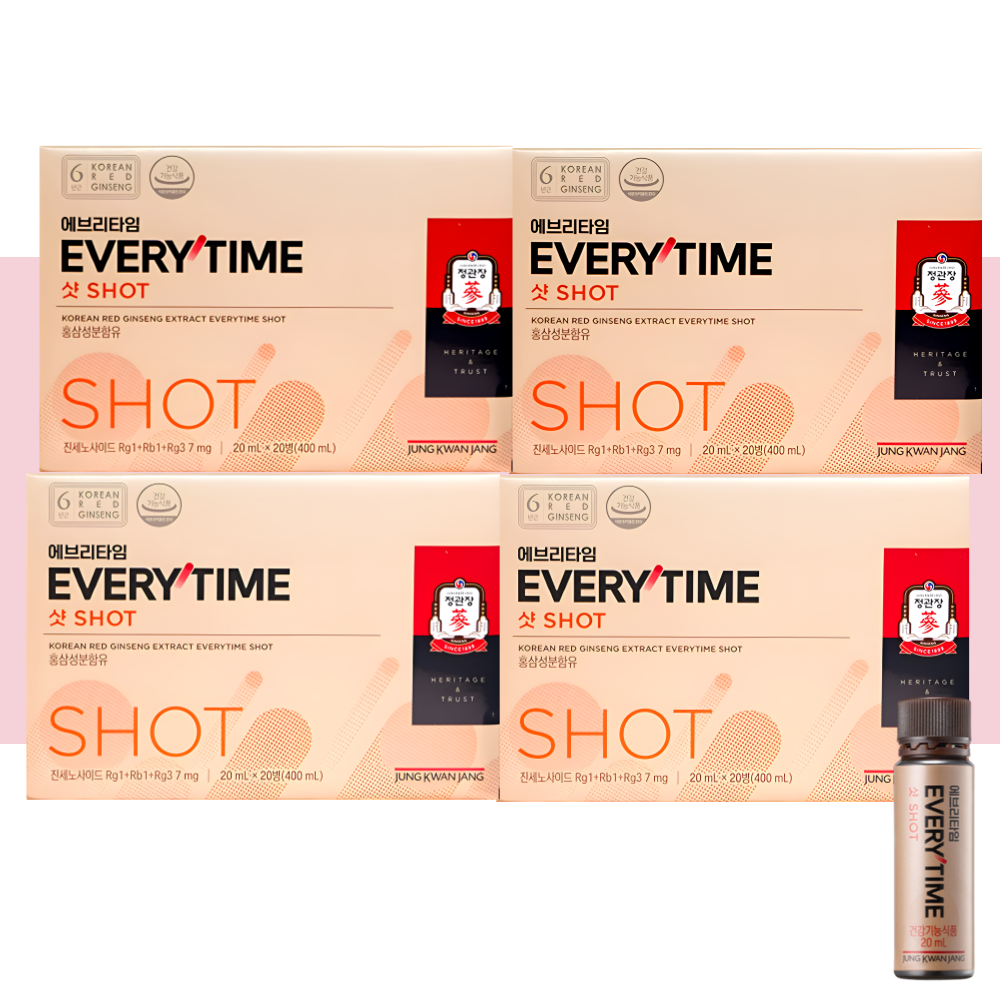 에브리타임 샷 정관장 홍삼정 애브리타임 20병X4개