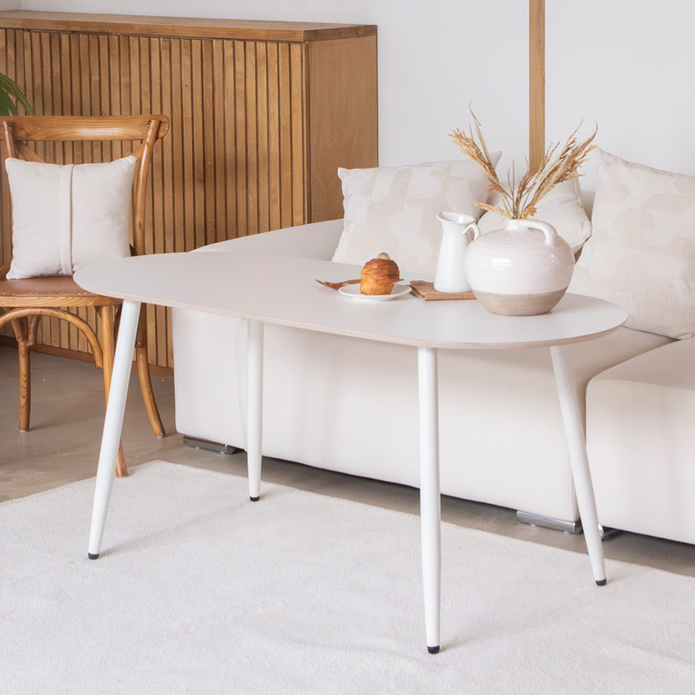 자작나무 원목 높은 쇼파테이블 거실 커피 티 소파 테이블 탁자 낮은 식탁 타원형 1000