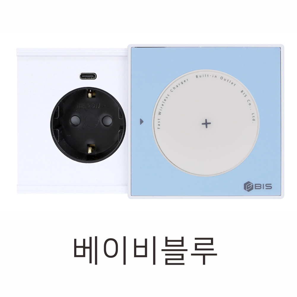 BIS 빌트인콘센트 테이블 가구 매립 1구 콘센트 USB 무선충전 BIS-101W 오브제 이미지 8