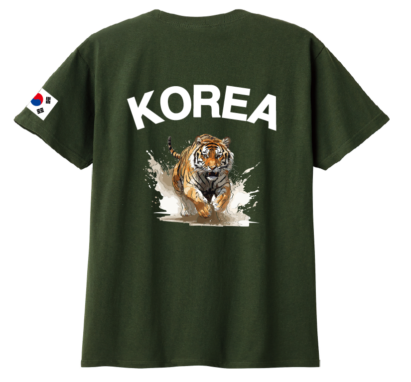 코리아타이거 면 반팔티 데일리 기본티 남여공용 캐주얼 티셔츠 - 상세 이미지 3
