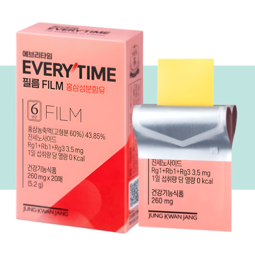 에브리타임 홍삼 필름 정관장 애브리타임 20매X1박스