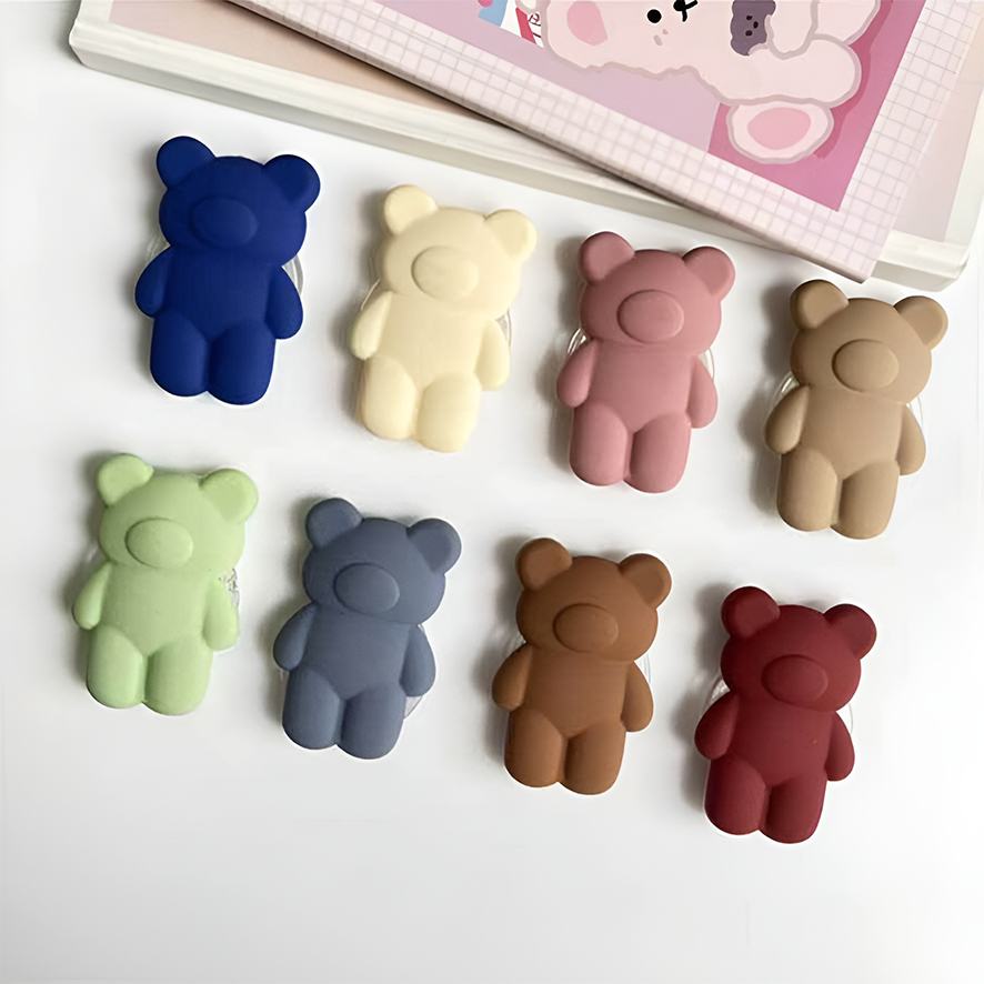특이한 곰돌이 그립 톡 레진아트 실리콘 입체 매트 스티커 맥세이프 자석 - 상세 이미지 5