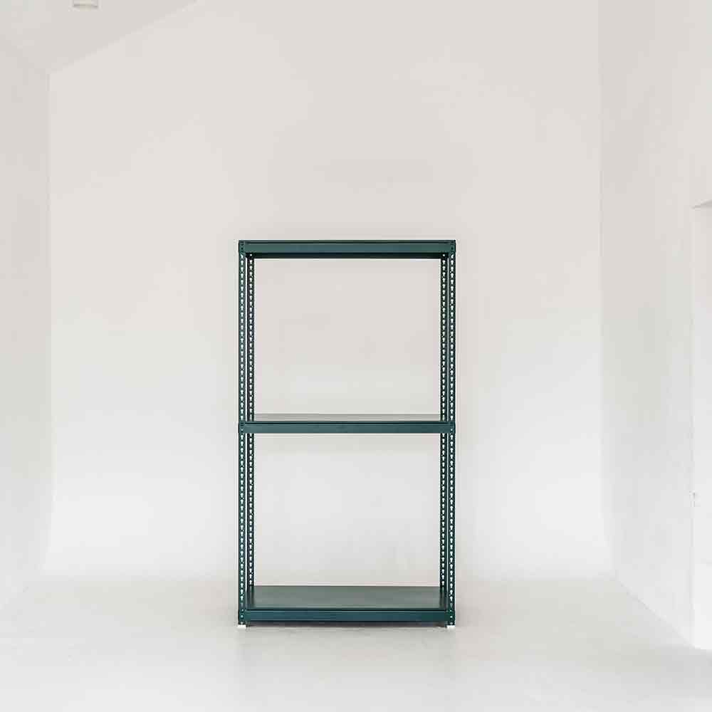 폴던스랙 올스틸 홈 카페 거실 수납 선반 인테리어 선반장 W1000xD500xH900mm, 3단, 딥그린