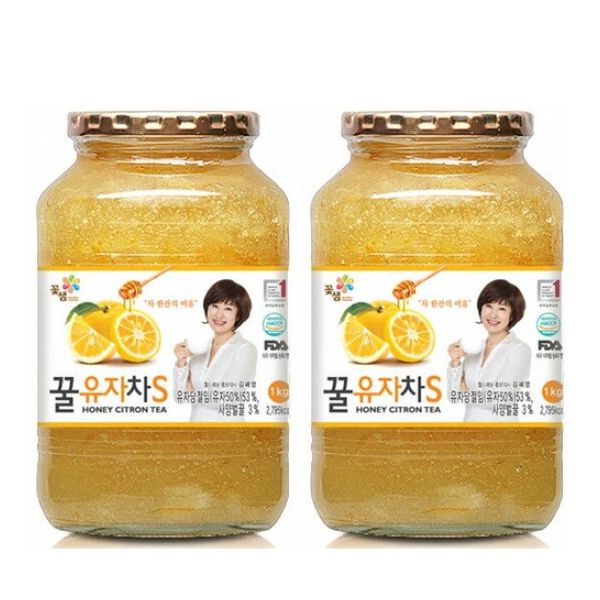 꽃샘 꿀유자차S 1kg x 2개 : 씨유니