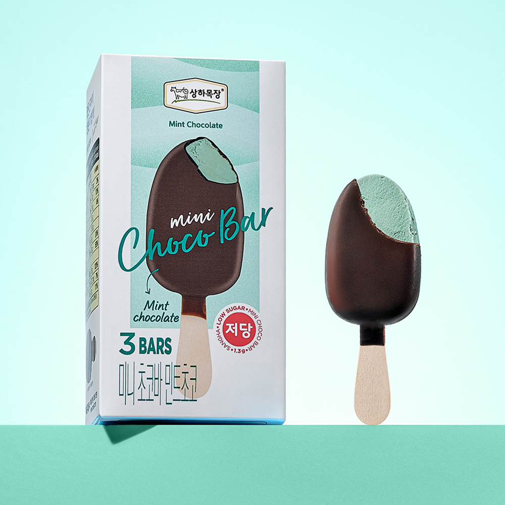 [저당] 상하목장 미니 초코바 민트초콜릿 55ml 3입 [+저당 미니초코바 커피 or 민트초코 6입 증정]_냉동