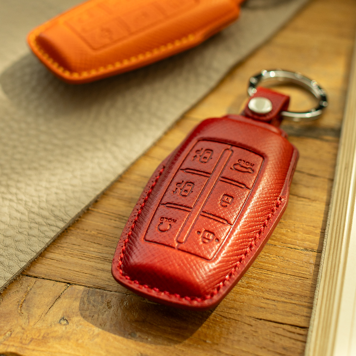 까사몬타 스마트 자동차 차 키 케이스 커버 가죽 홀더 주문제작