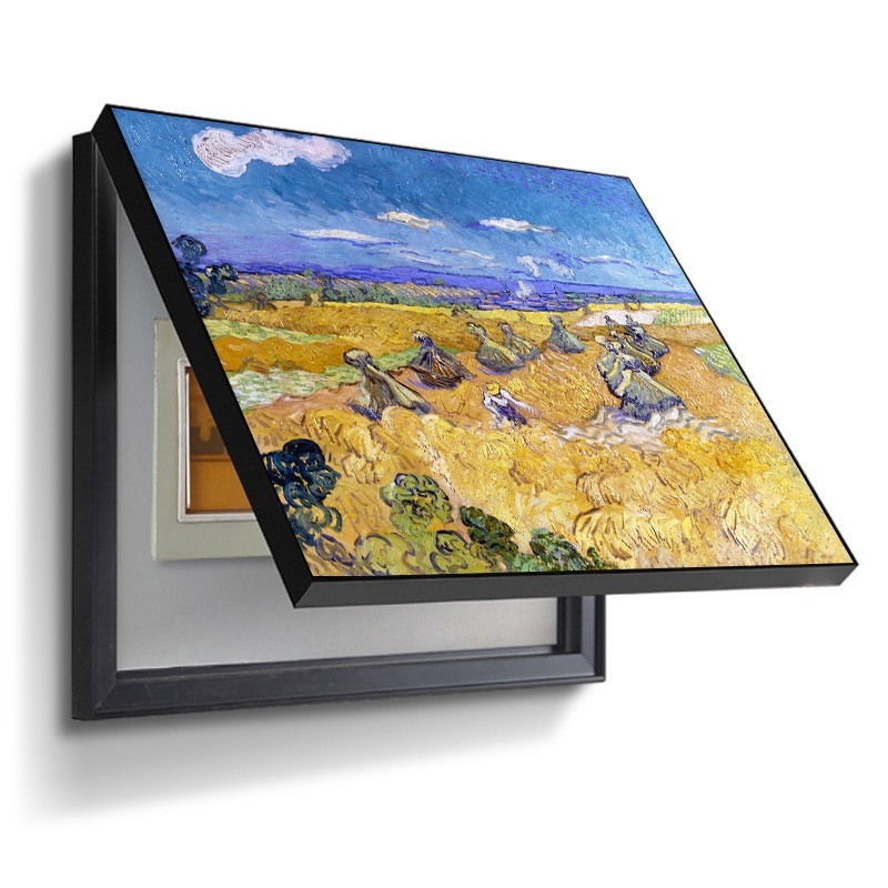 배전반 가리개 액자 이테리어 북유럽 누전차단기 그림 제트 풍성한 수확 40x30(가로세로33x세로높이21수용) 블랙(PS환경 보호 프레임) - 상세 이미지 2