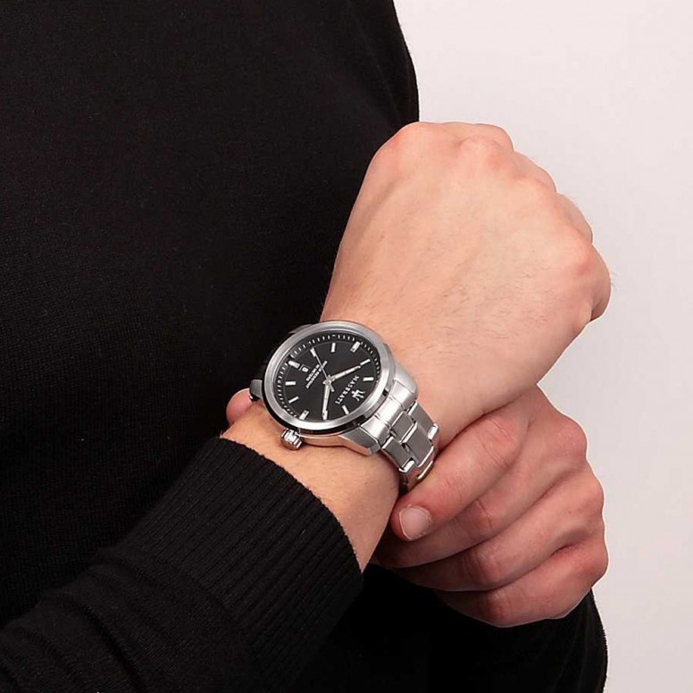 [Italian Design] 마세라티 남자 SUCCESSO 메탈 클래식 손목 패션 방수 쿼츠 야광시계 블랙 이미지 6