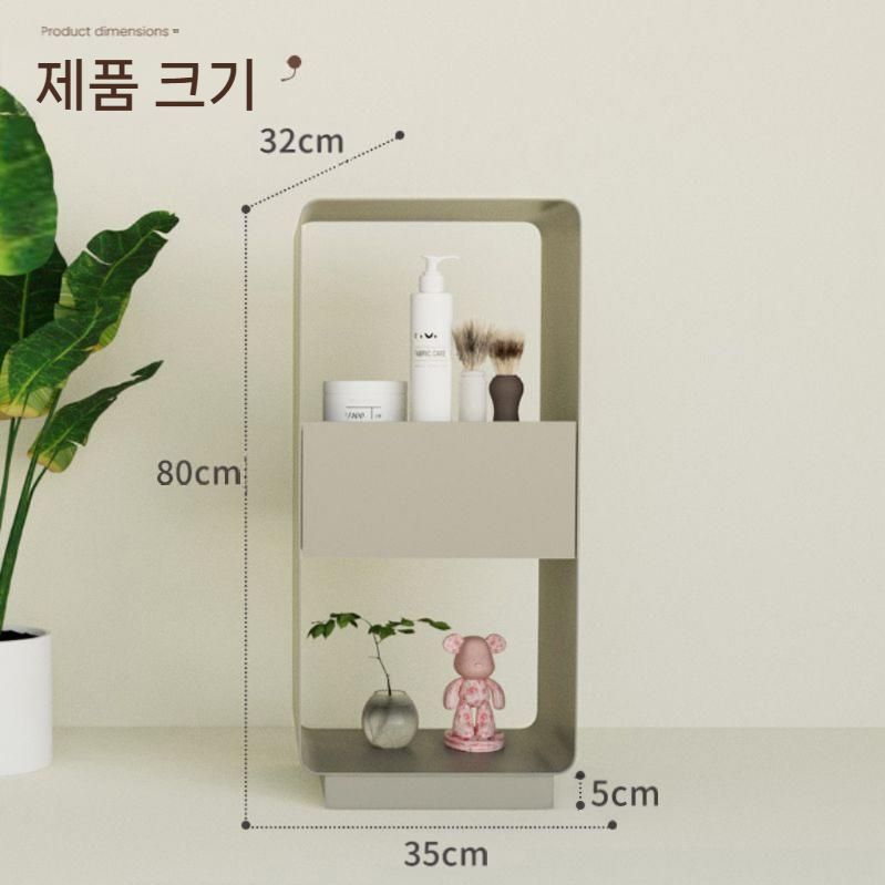 미용실 스텐 선반 미용소품 정리 거치대 인테리어 수납장 다크그레이 스테인레스 36x32x80cm - 상세 이미지 4