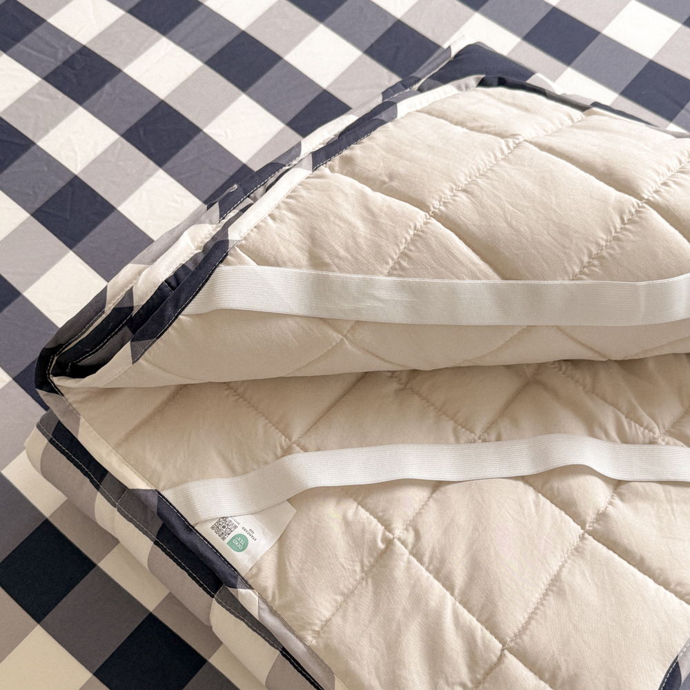 클래식 빅깅엄체크 알러지케어 먼지없는 사계절패드 110x200cm