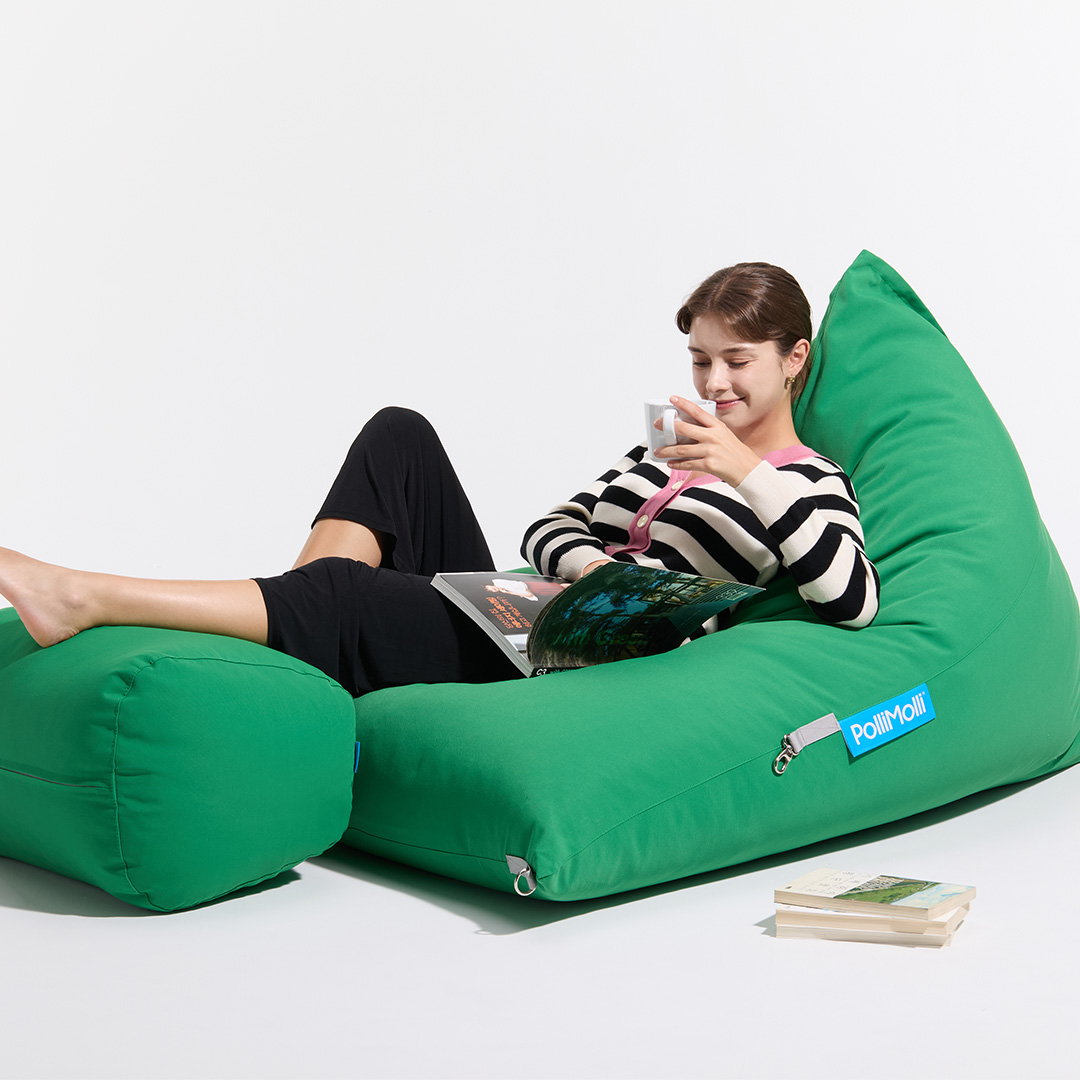 폴리몰리 701P 1인용 대형 빈백 소파 거실 야외 방수 풋스툴세트 (메시속커버,선택안함)