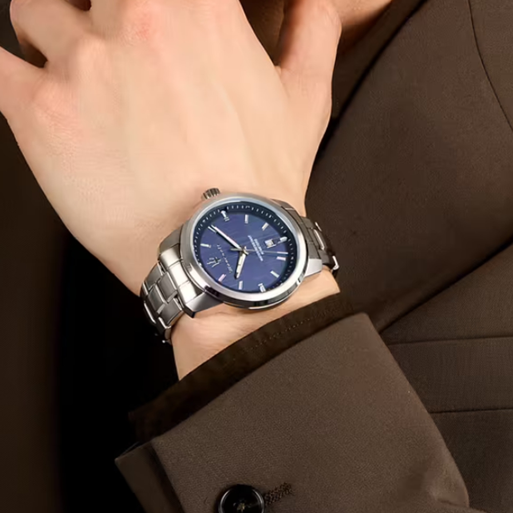 [Italian Design] 마세라티 남자 SUCCESSO 메탈 클래식 손목 패션 방수 쿼츠 야광시계 블루 이미지 6