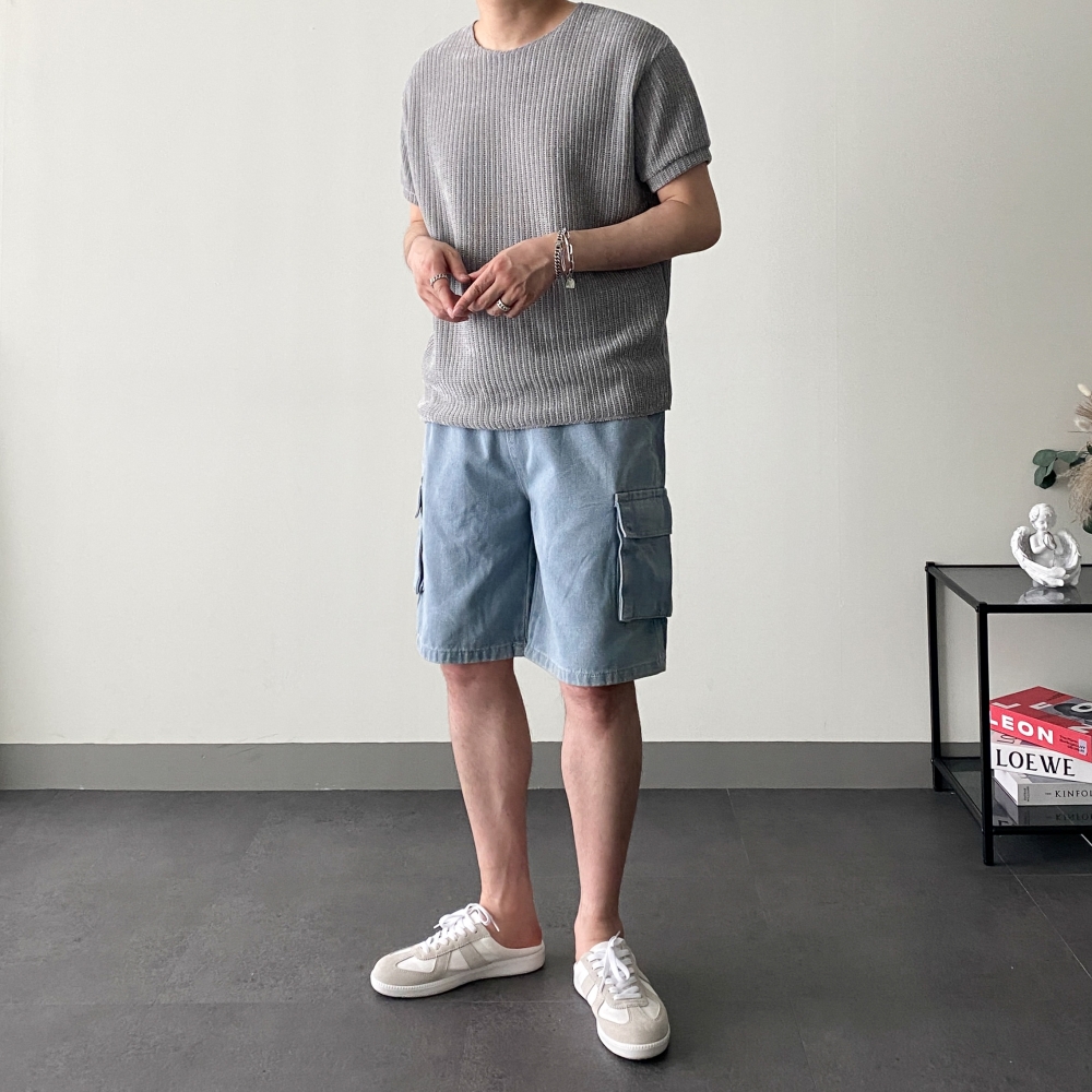 1+1 머슬핏반팔 남자오버핏반팔 무지반팔티 - 상세 이미지 3