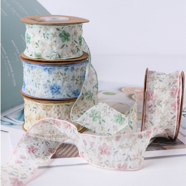 블라썸 베일 리본 폭4cm 리본공예DIY 부자재 포장 리본 - 상세 이미지 2