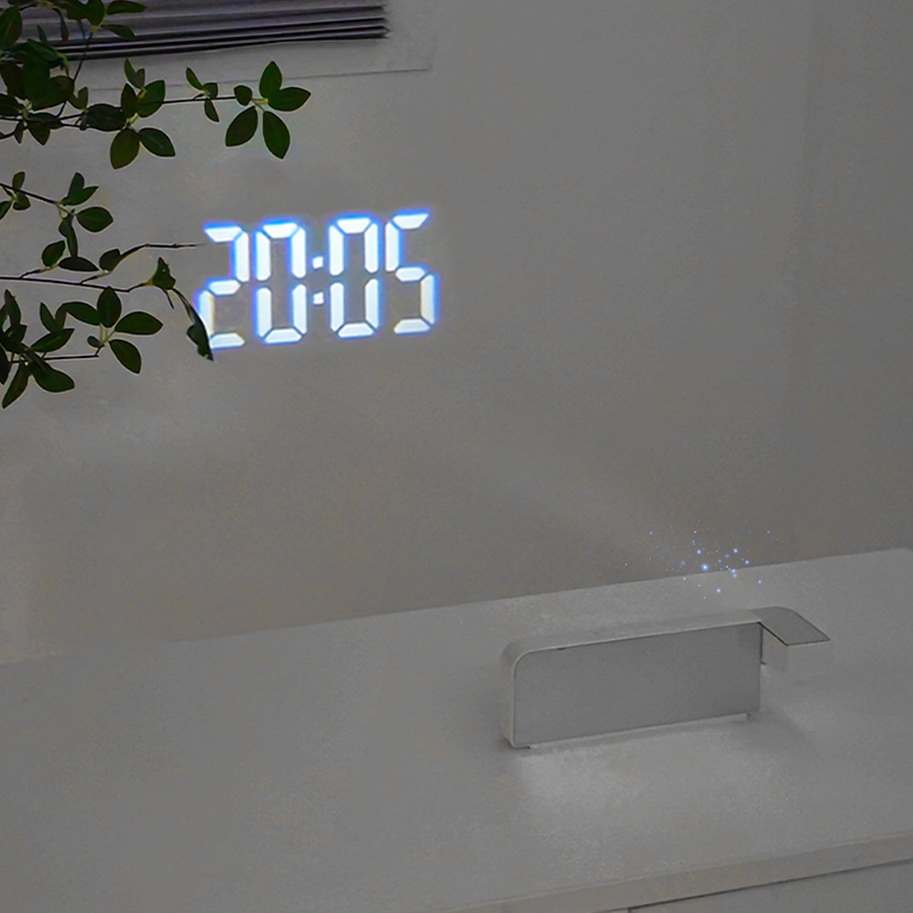 빔프로젝션 LED 탁상시계 디지털 날짜 온도 인테리어 알람시계
