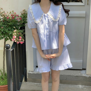 여성잠옷 겨울잠옷 레이스 공주 파자마파티 홈웨어 착용 후기 | 사이즈/핏 총정리 - 상품 이미지 3