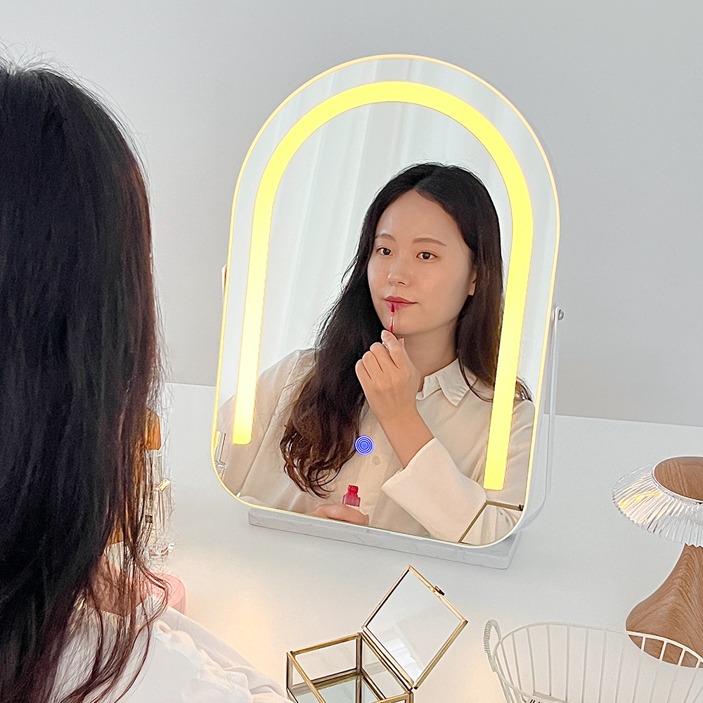 LED 아치형 화장대 거울 스탠드 원형 인테리어 거울