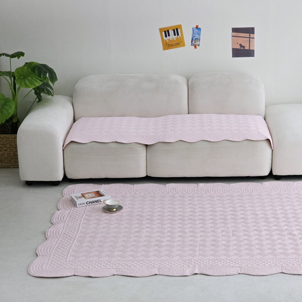 나라데코 모달 워싱 자수 퀼팅 쇼파패드 카페트 Q 160x210