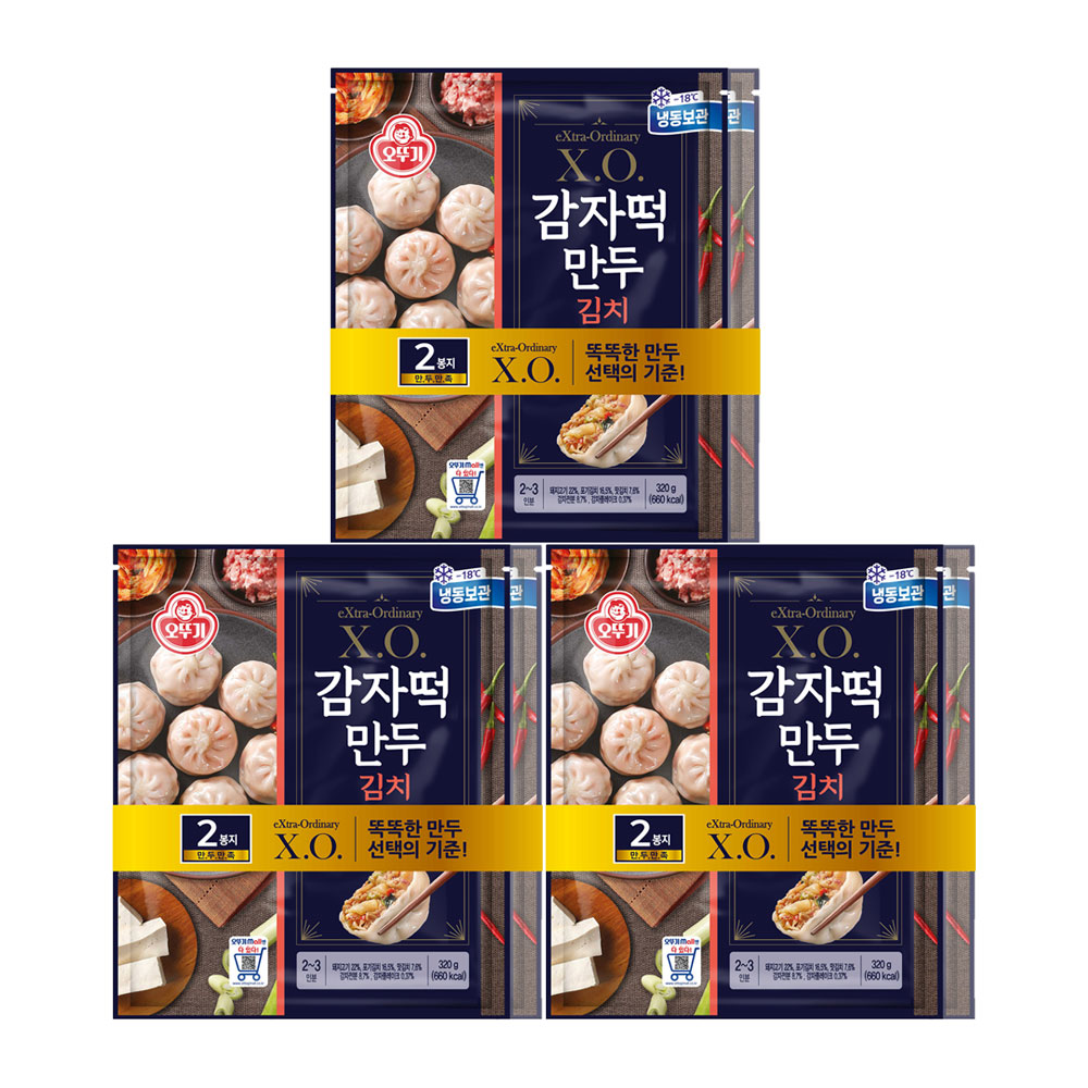 오뚜기 X.O. 감자떡만두 김치 320g 6개