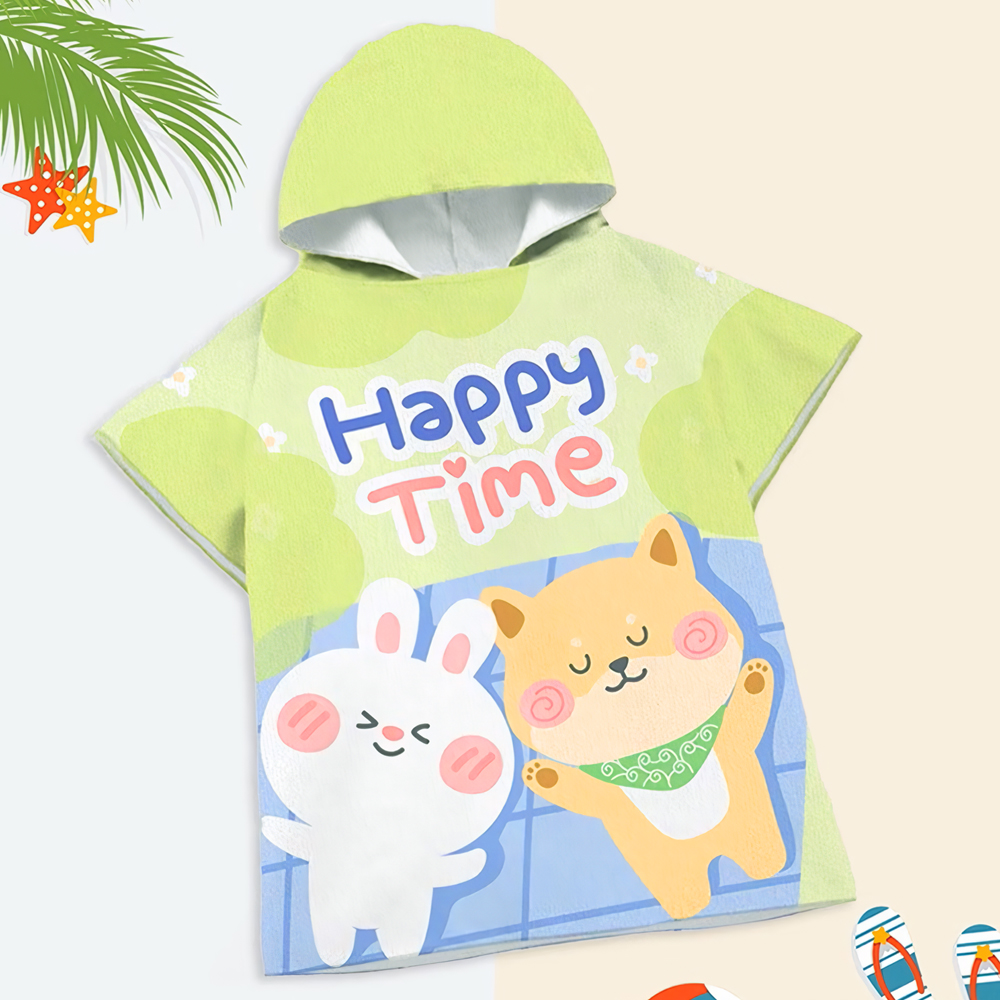 유아 아동 키즈 어린이 초등 아이 학생 비치 물놀이 수영 가운 샤워 타올 목욕 수건 후드