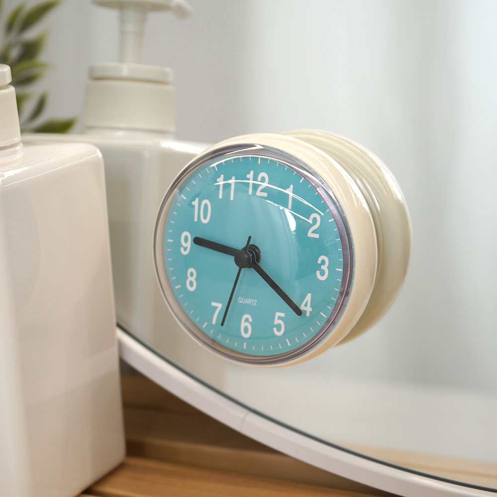 흡착식 무타공 방수 욕실 화장실 시계 무소음 벽걸이시계