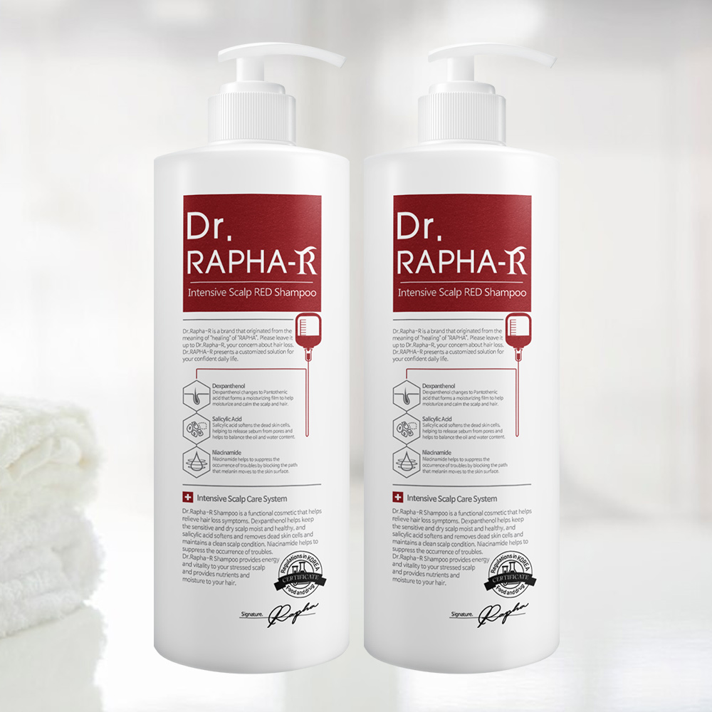 닥터라파알 레드 탈모 샴푸 건성 두피 플로럴, 1L, 2개