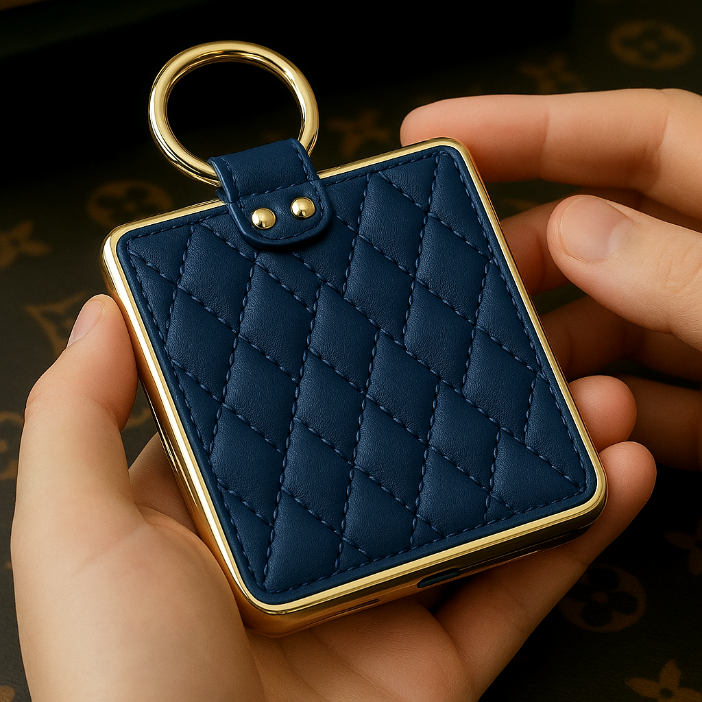 가죽 케이스 명품 범퍼 스트랩 지플립 핑크, 갤럭시Z 플립5 - 상세 이미지 2