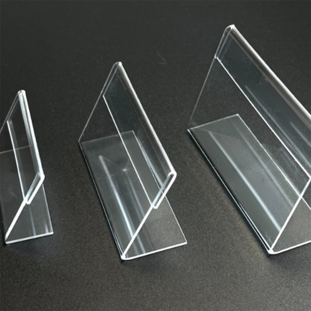 9x6cm 스탠딩 가격표 투명 아크릴 L자 메뉴판 안내판 네임택 명찰 꽂이 케이스 이름표 - 상품 이미지