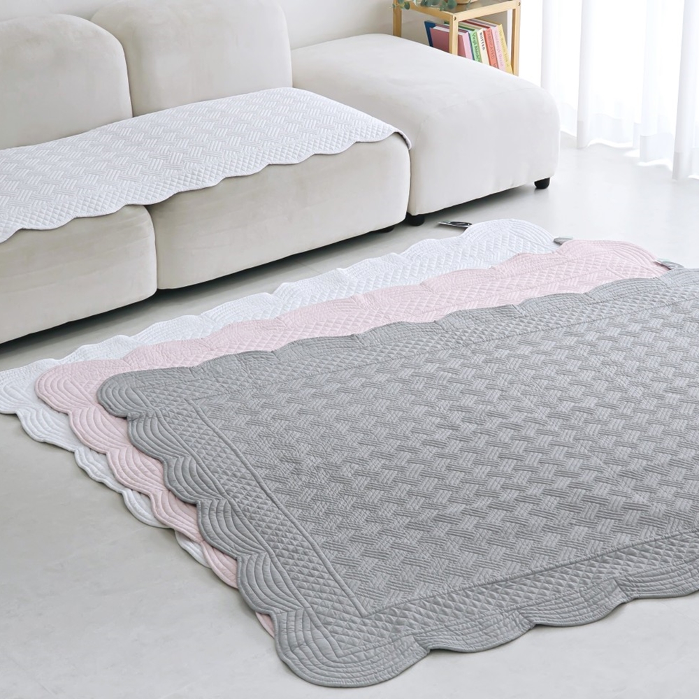 나라데코 모달 워싱 자수 퀼팅 쇼파패드 카페트 Q 160x210