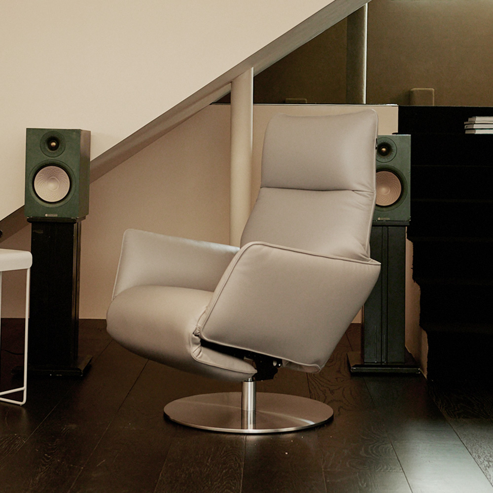 알로소 라임 1인리클라이너 가죽소파(스트라이프, 소프트프리모가죽)