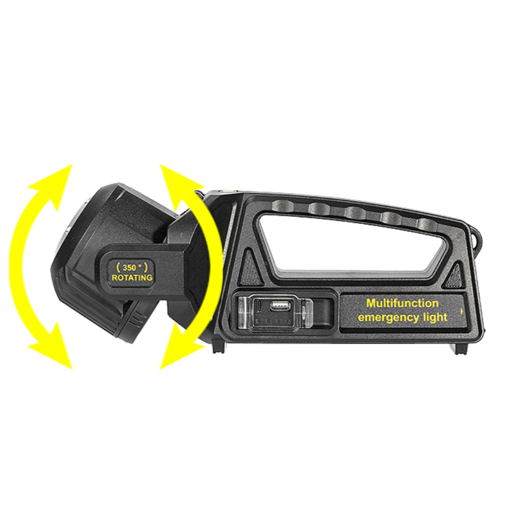 SL01 휴대용 써치라이트 태양열 충전 LED 캠핑 낚시 순찰 랜턴 해루질 후레쉬 손전등