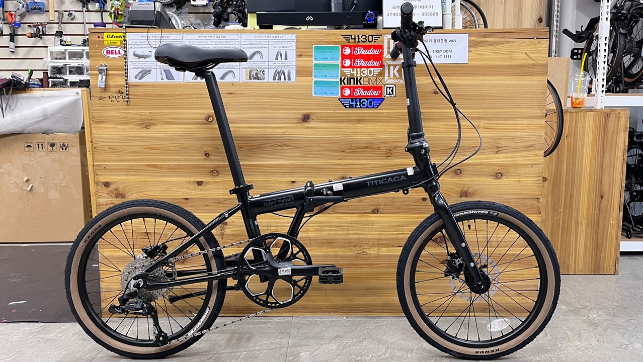 티티카카 플라이트 P10 HD 시마노 유압디스크,10단 접이식 미니벨로,무광블랙 LT10단