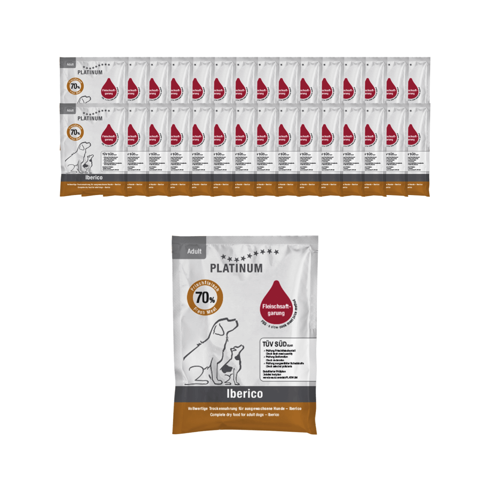 이베리코 플래티넘 강아지 소프트 독일 생육 사료 반습식 어덜트 돼지고기, 50g, 30개