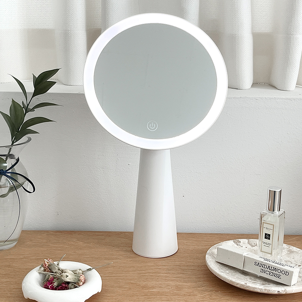 글로우 LED 탁상 화장 거울 기본형 메이크업 무선 조명 거울