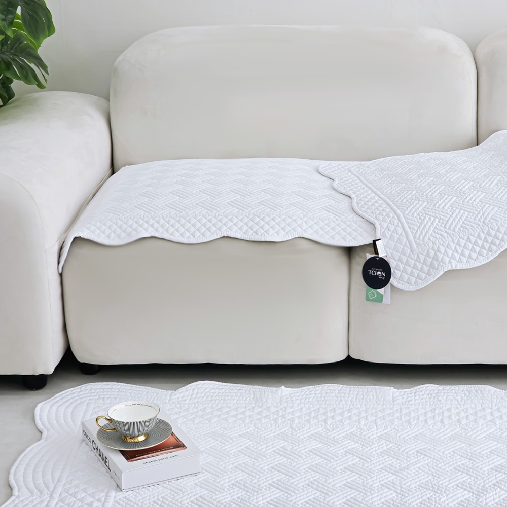 나라데코 모달 워싱 자수 퀼팅 쇼파패드 카페트 Q 160x210