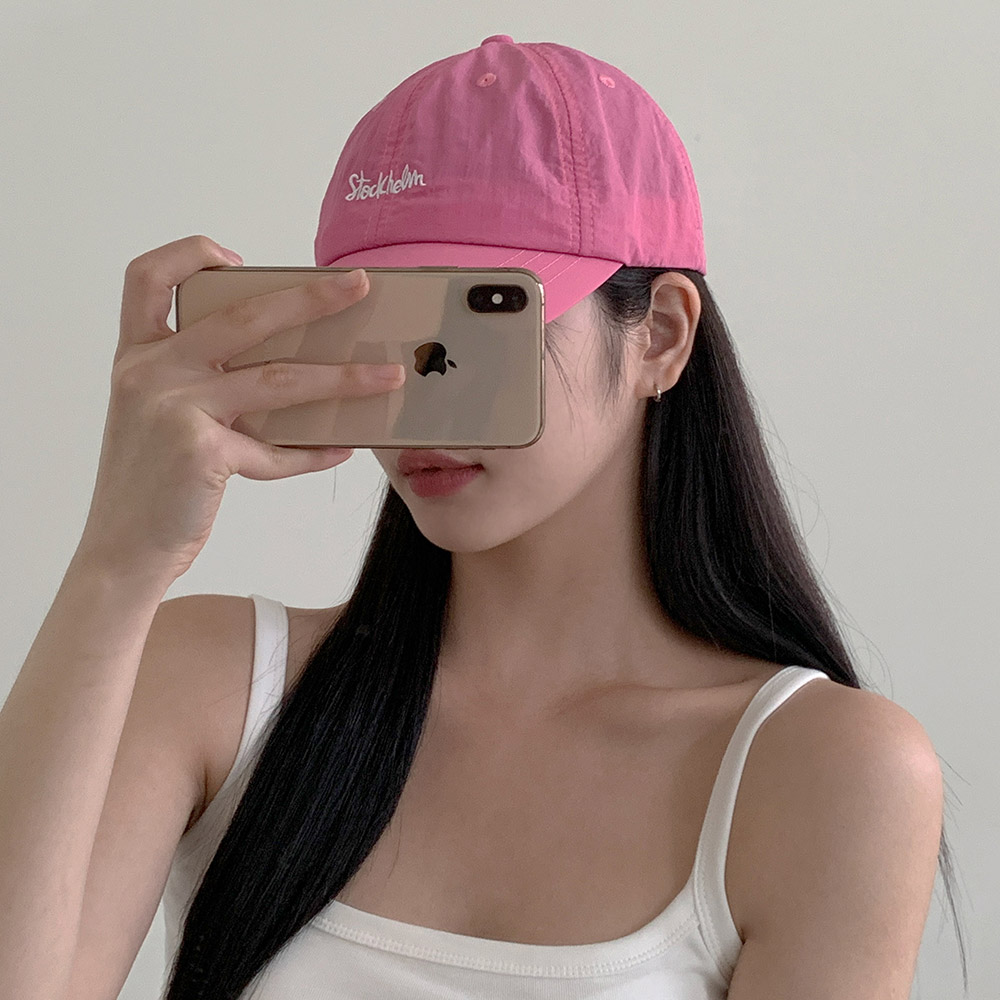 [10컬러/여름캡모자] 스톡 자수 바스락 나일론 스트링 여름 물놀이 흠뻑쇼 볼캡 모자 상세 이미지 24
