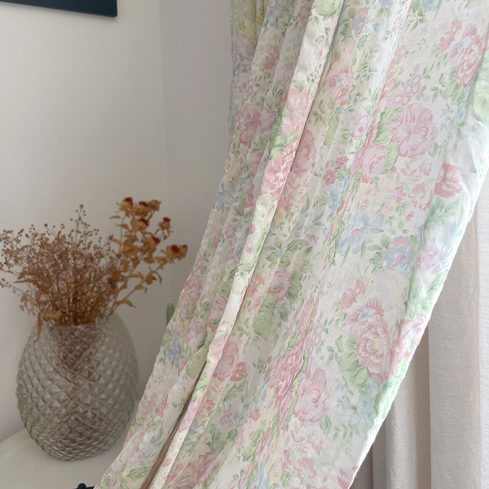 바이아미 달빛 꽃무늬 레트로 프린트 커튼 맞춤 제작