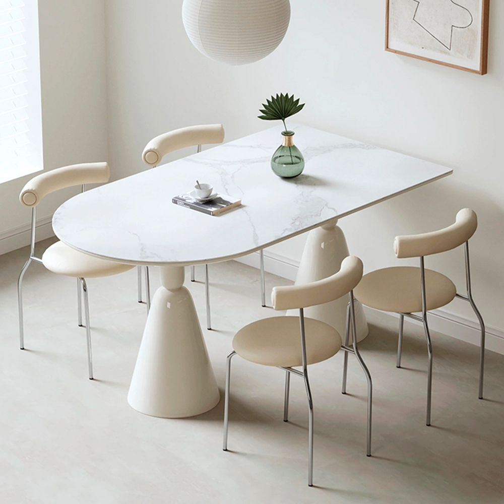 미드센추리 고급 가죽 인테리어 식탁의자