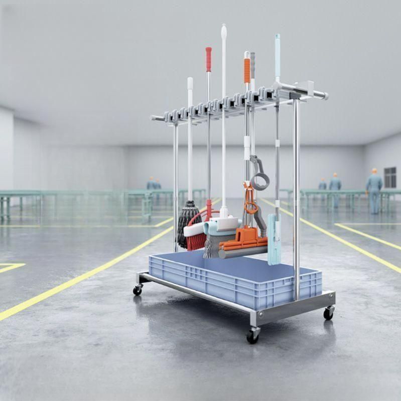 밀대 마대걸레걸이 청소용품 행거 식당 교회 화장실 (소)67cm1열5후크+스텐바구니